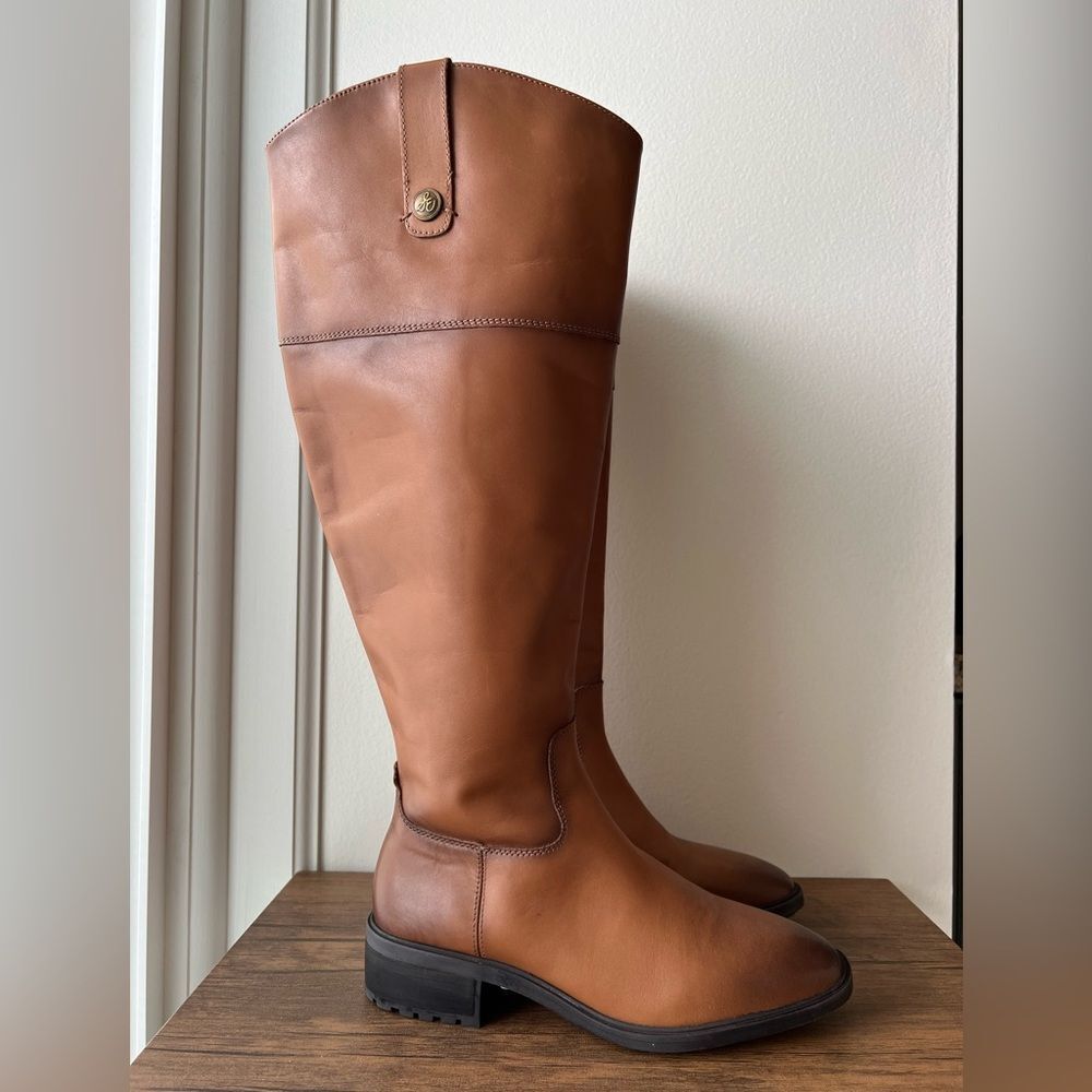 Sam Edelman Over-the-Knee Riding Boots in Cognac Brown - Picture 2 of 6